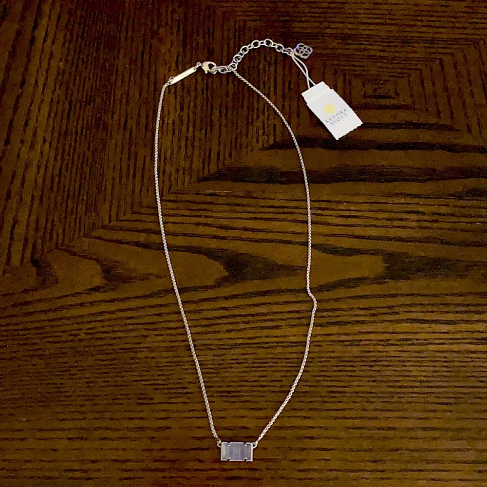 Kendra Scott silver & gray rectangle necklace